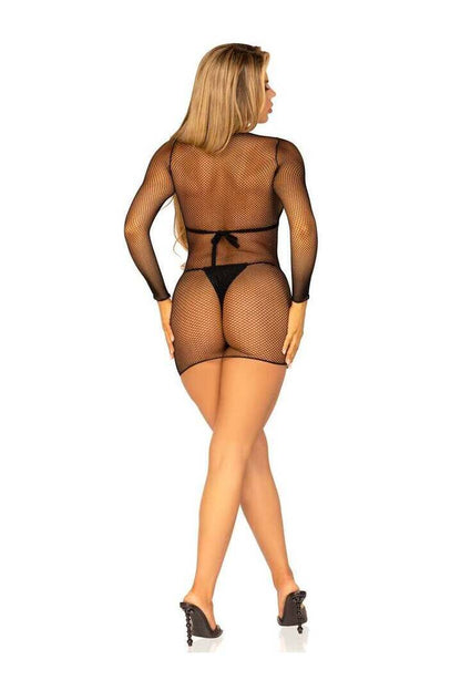 Leg Avenue Anything But Basic Fishnet Dress Black in One Size 4