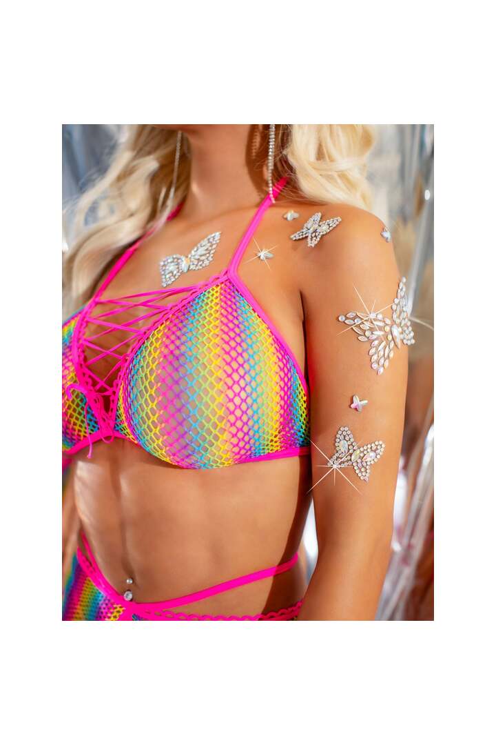 Leg Avenue Aurelia Glow in the Dark Body Jewels Sticker Clear in One Size 