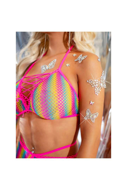 Leg Avenue Aurelia Glow in the Dark Body Jewels Sticker Clear in One Size 