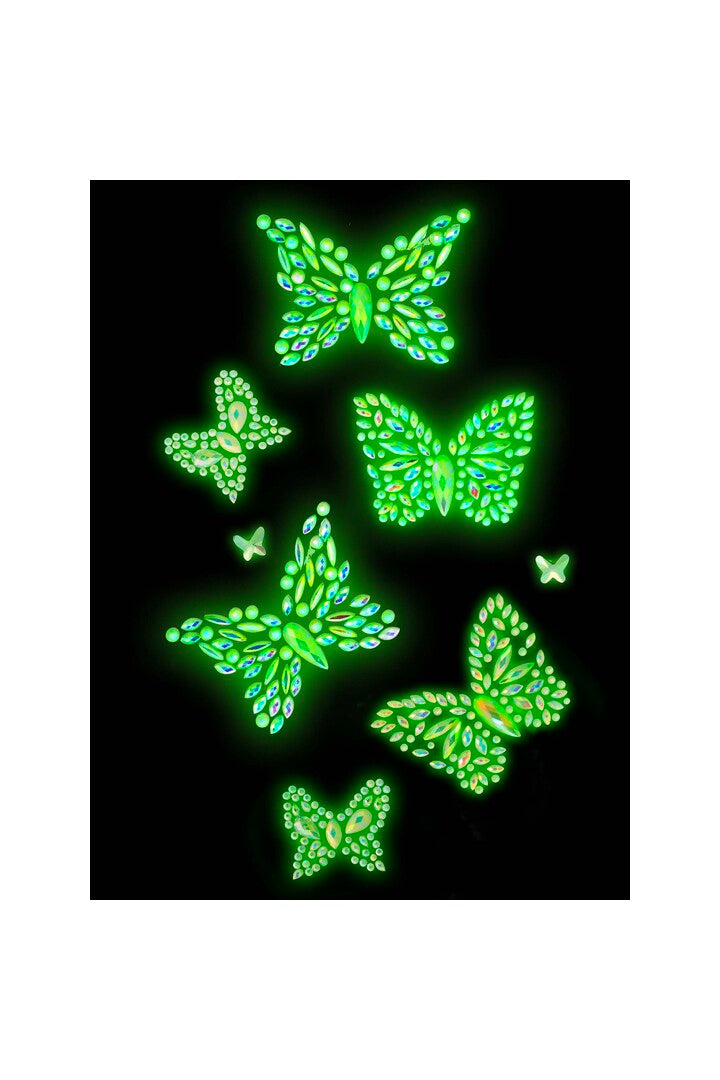 Leg Avenue Aurelia Glow in the Dark Body Jewels Sticker Clear in One Size 2