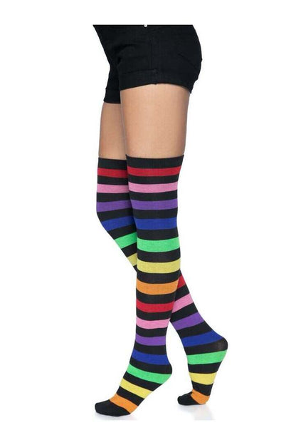 Leg Avenue Aurora Rainbow Thigh High Socks Rainbow in One Size 5