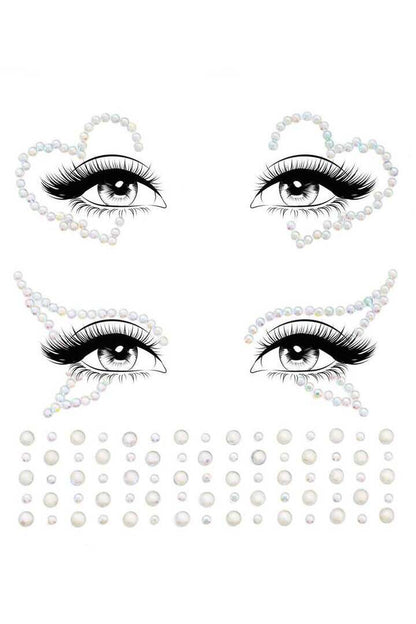 Leg Avenue Ayla Glow in the Dark Face Jewels Sticker Clear in One Size 