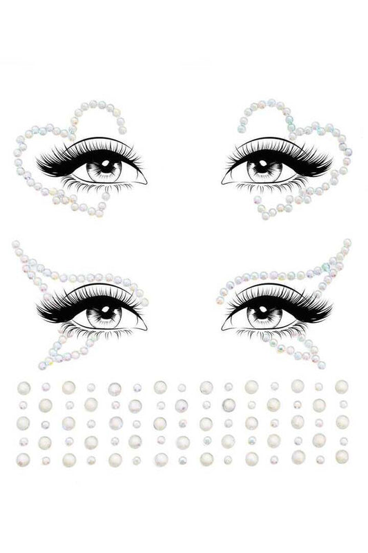 Leg Avenue Ayla Glow in the Dark Face Jewels Sticker Clear in One Size 