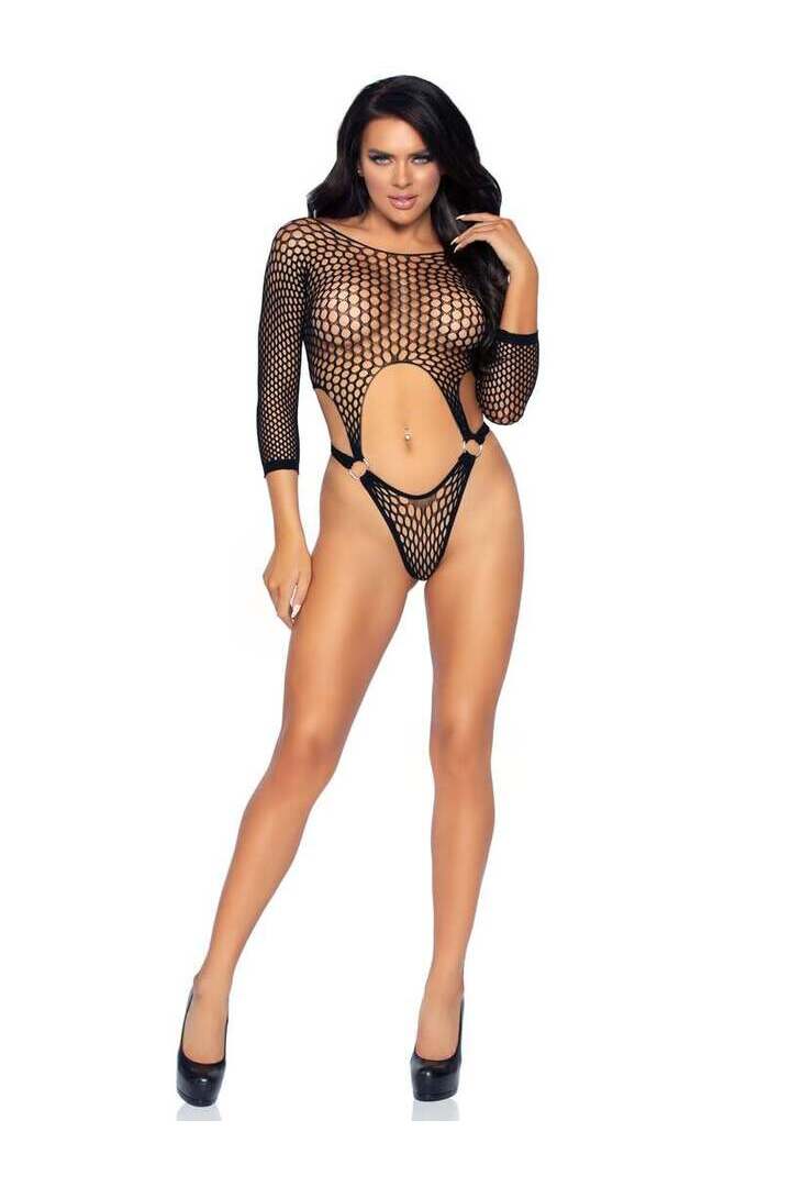 Leg Avenue Bad Babe Suspender Bodysuit in One Size 12