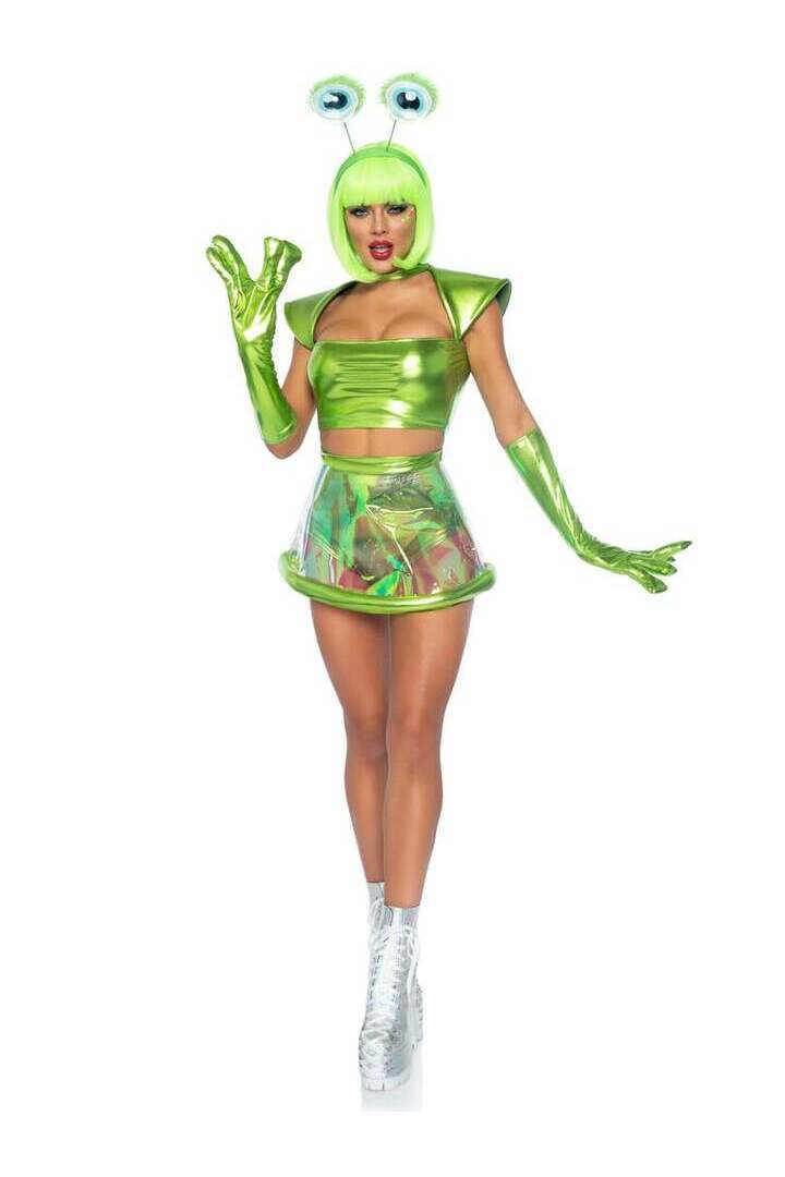 Leg Avenue Beam Me Up Babe Alien Costume in Green 3