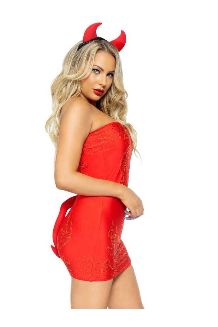 Leg Avenue Bedazzled Devil Costume in Red 2