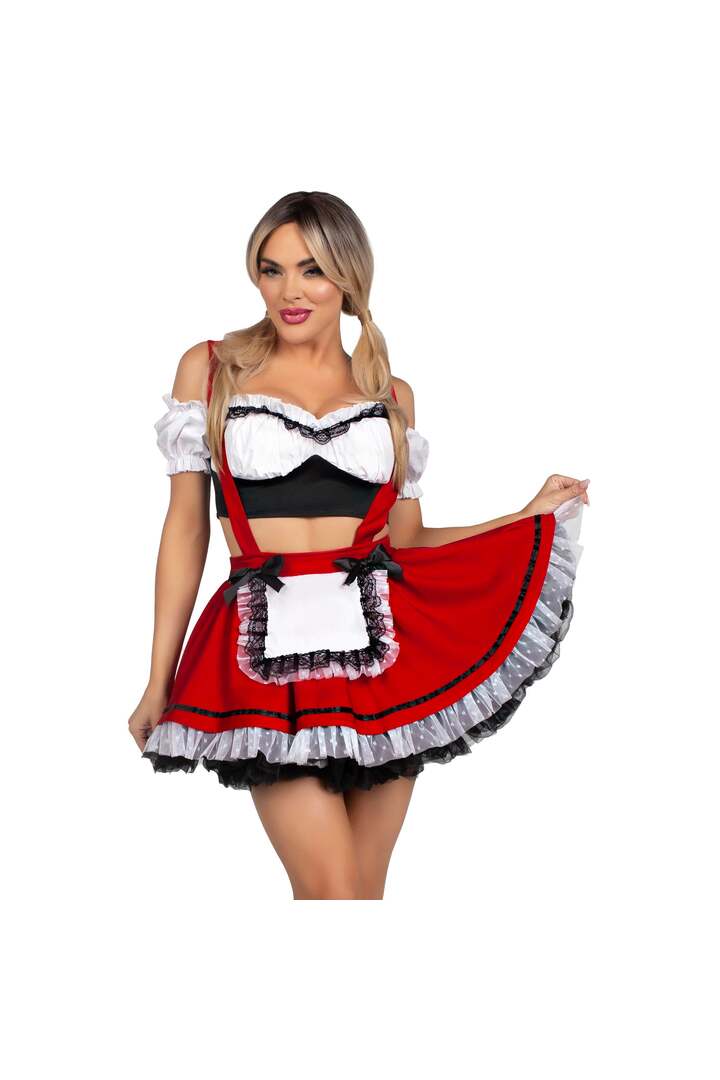 Leg Avenue Beerfest Babe Costume Red/Black 