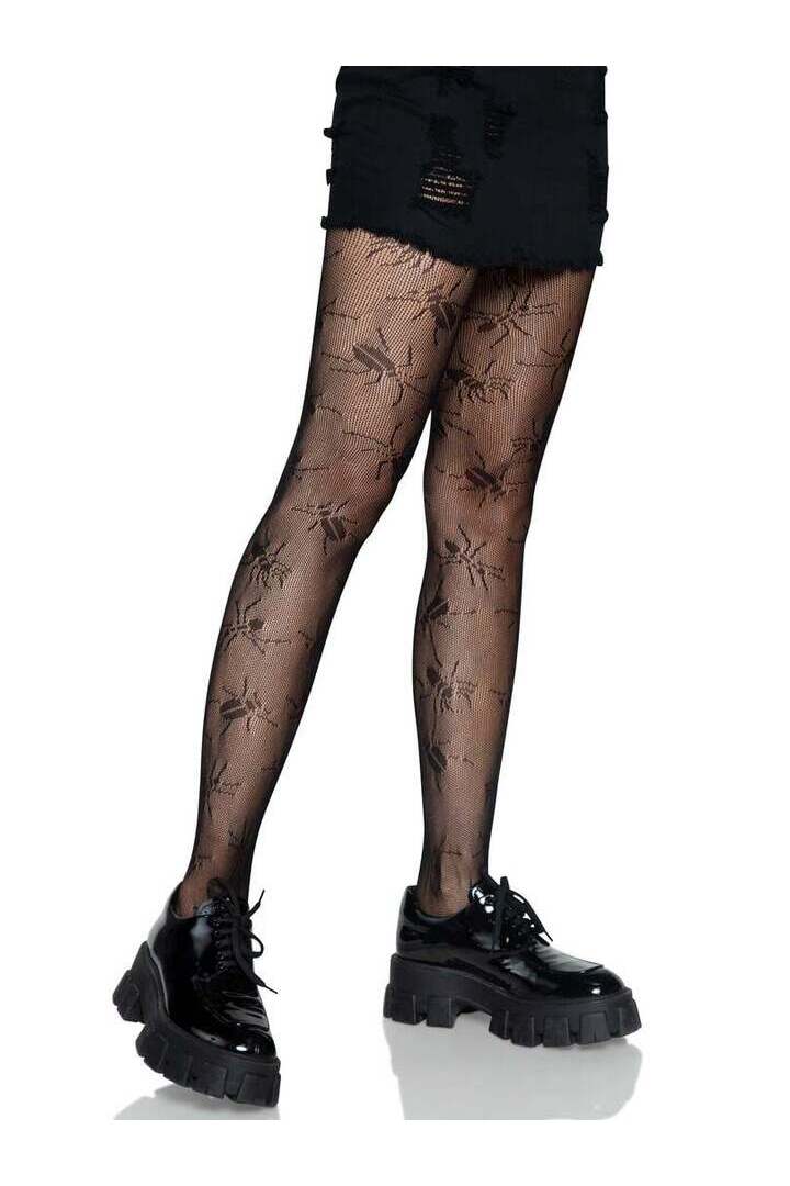 Leg Avenue Beetle Net Tights Black in One Size 2