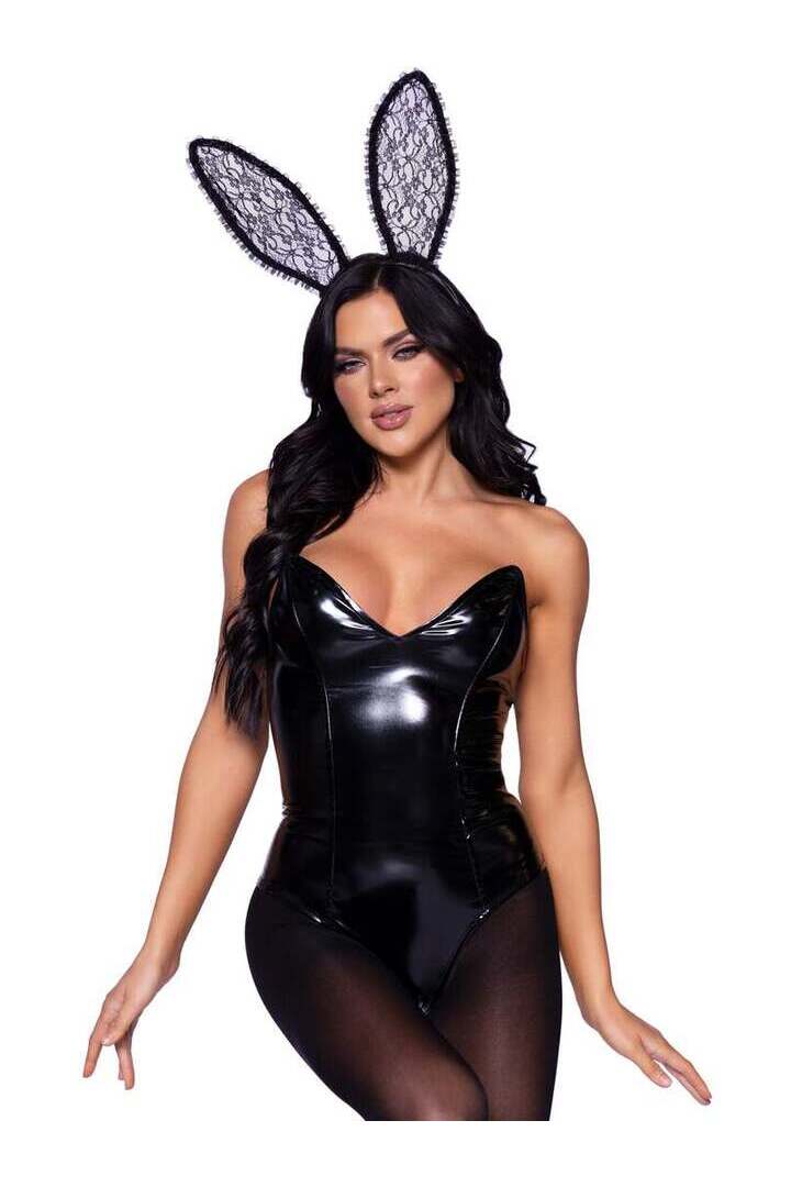 Leg Avenue Bendable Lace Bunny Ears in One Size 2