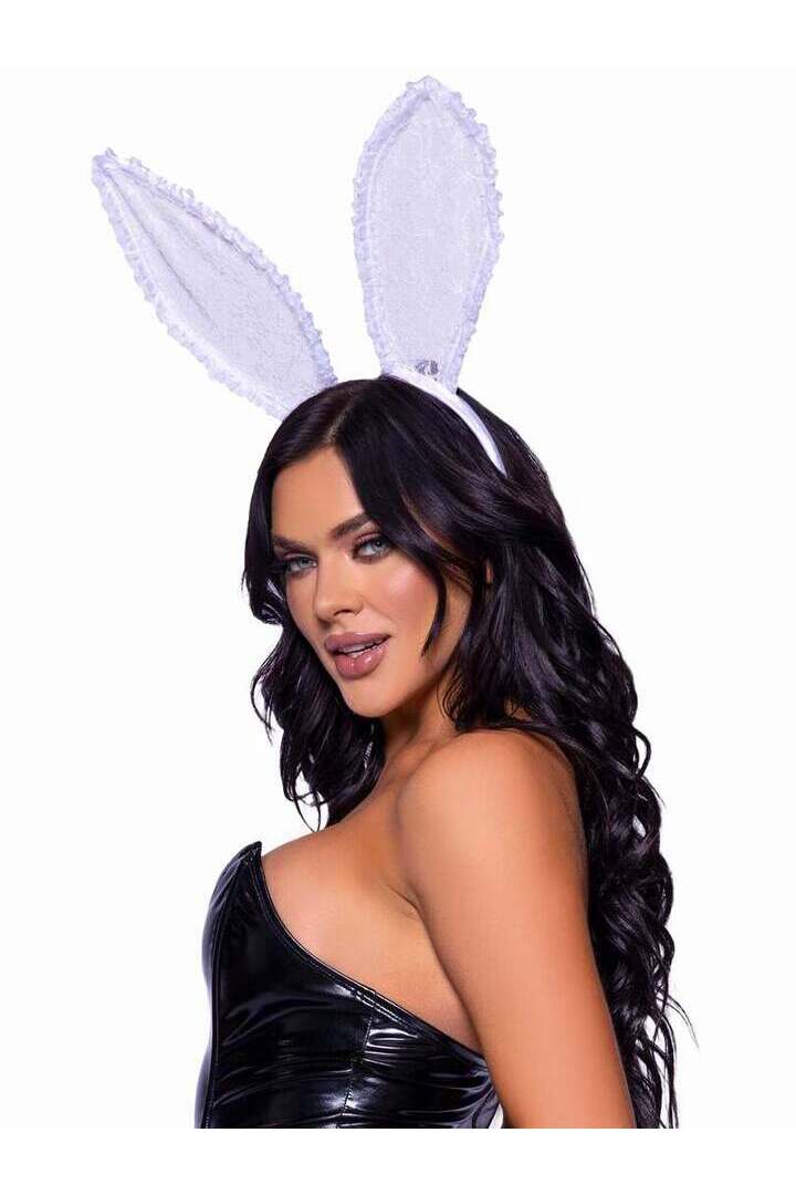 Leg Avenue Bendable Lace Bunny Ears in One Size 4