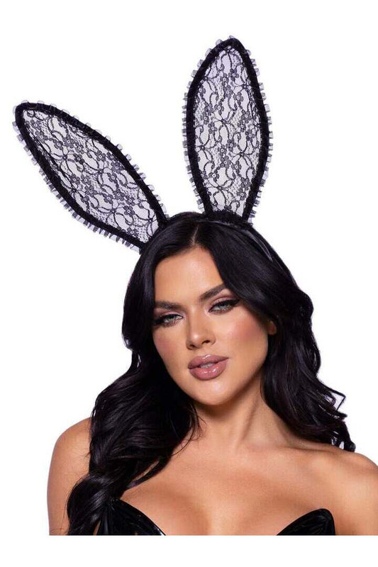 Leg Avenue Bendable Lace Bunny Ears in One Size 
