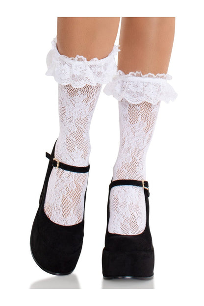 Leg Avenue Blossom Lace Ankle Socks in One Size  5