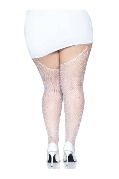 Leg Avenue Brielle Plus Rhinestone Fishnet Stockings in 1X/2X 7