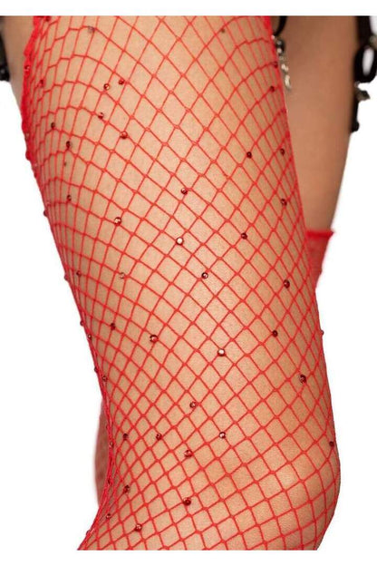 Leg Avenue Brielle Rhinestone Fishnet Stockings in One Size 5