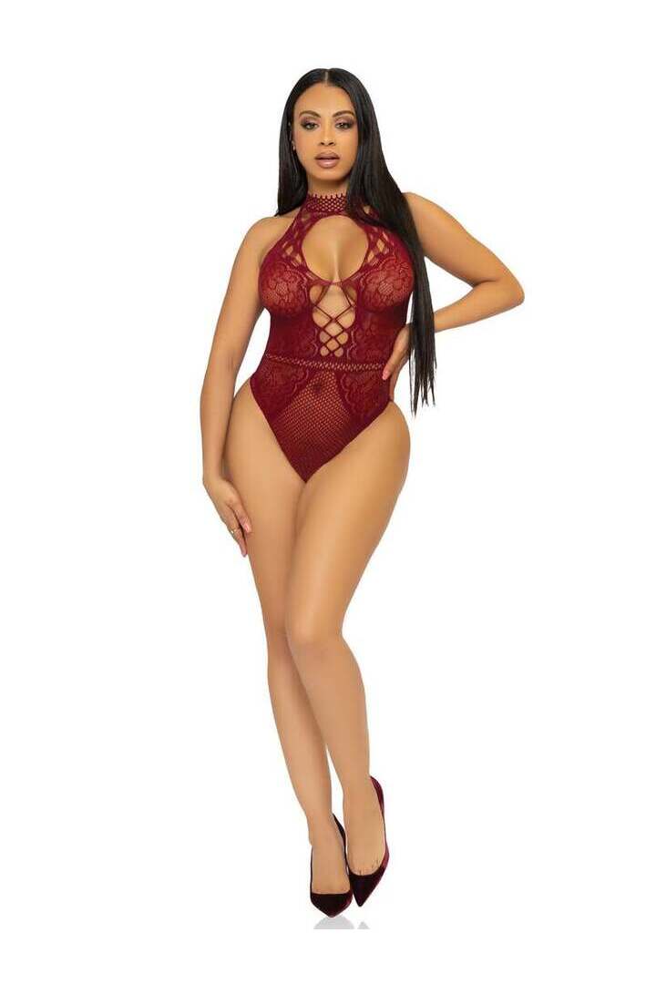 Leg Avenue Bring The Heat Lace Bodysuit in One Size 11