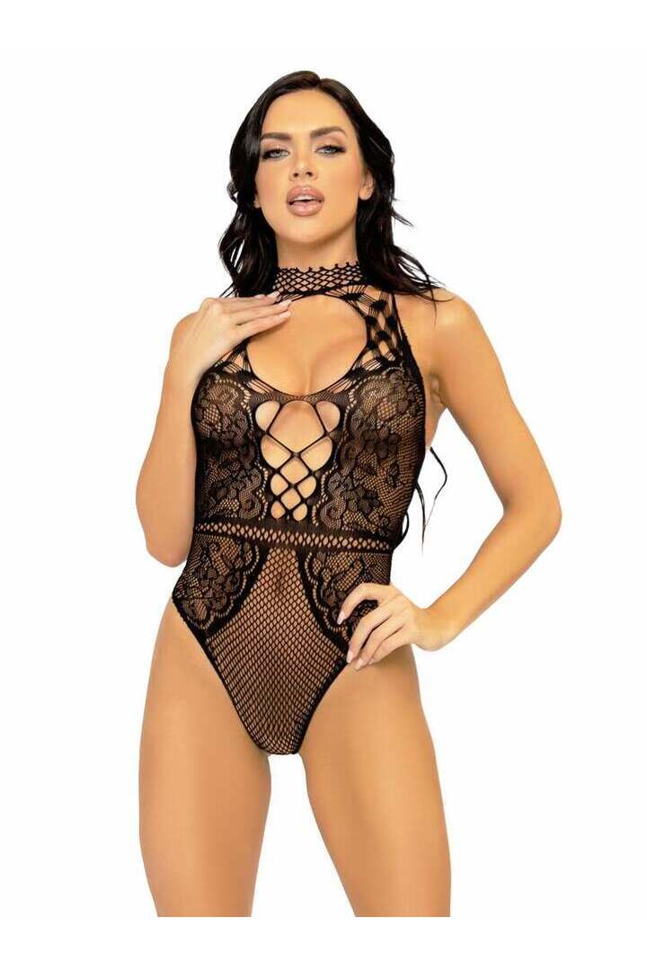 Leg Avenue Bring The Heat Lace Bodysuit in One Size 3