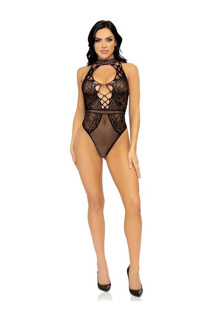 Leg Avenue Bring The Heat Lace Bodysuit in One Size 4