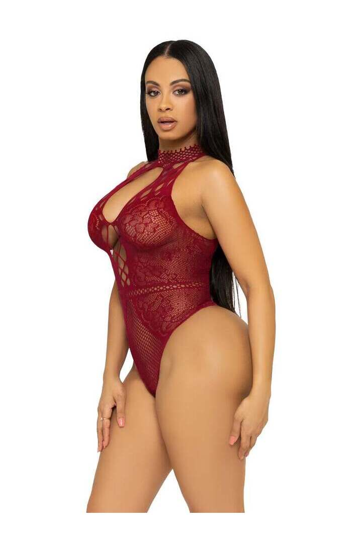 Leg Avenue Bring The Heat Lace Bodysuit in One Size 8