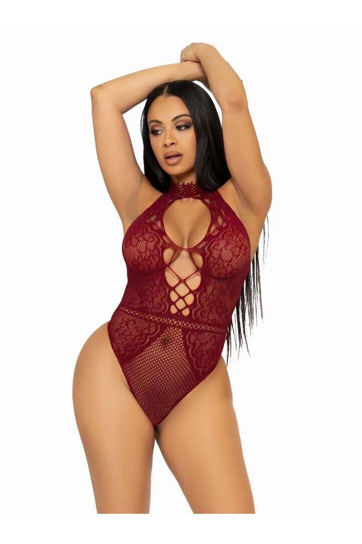 Leg Avenue Bring The Heat Lace Bodysuit in One Size 9