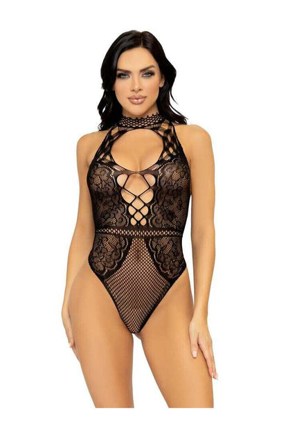 Leg Avenue Bring The Heat Lace Bodysuit in One Size 
