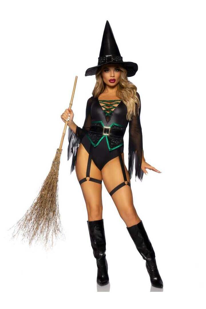 Leg Avenue Broomstick Babe Witch Costume in Black 4