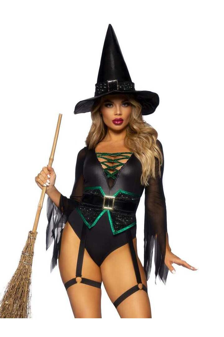 Leg Avenue Broomstick Babe Witch Costume in Black 