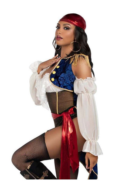 Leg Avenue Buccaneer Beauty Pirate Costume in Red/White/Blue 2