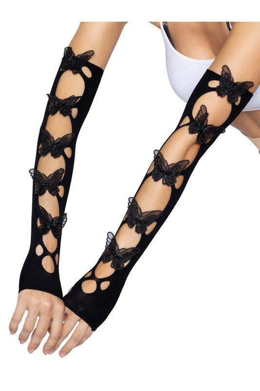 Leg Avenue Butterfly Cut Out Arm Warmers in One Size  1