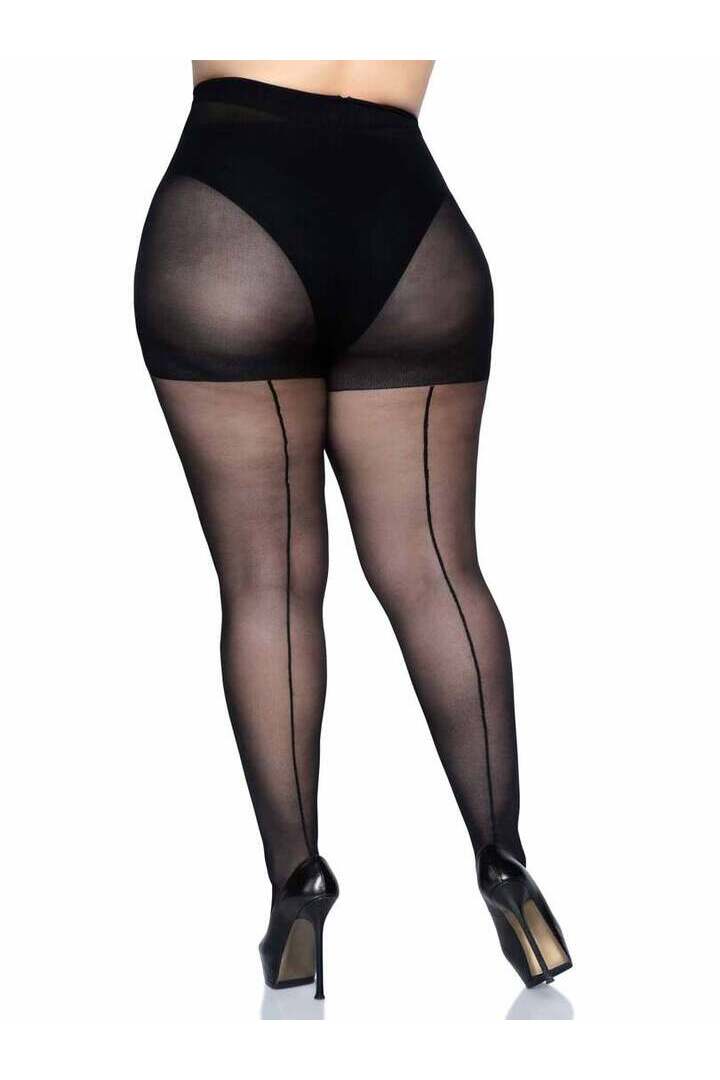 Leg Avenue Cadi Plus Sheer Backseam Pantyhose in 1X/2X 3