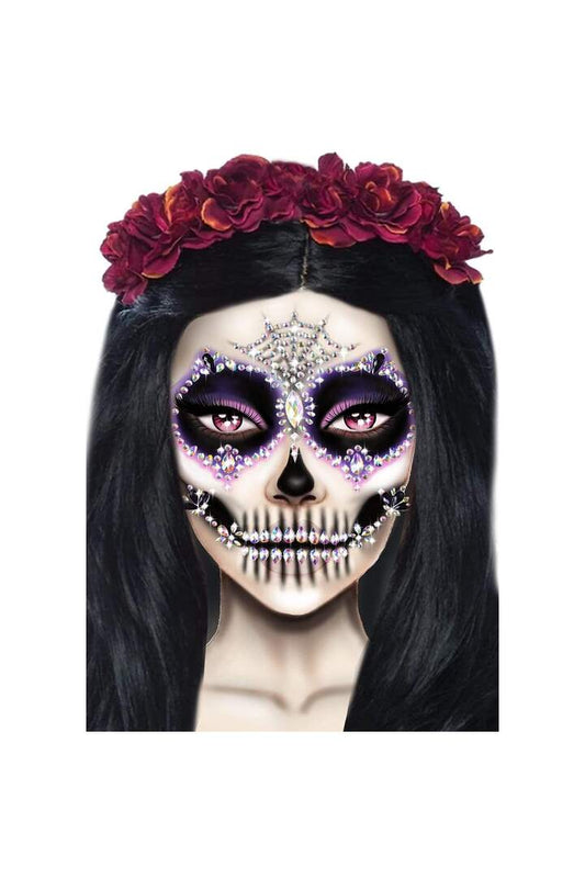 Leg Avenue Calavera Skeleton Face Jewels Sticker Multicolor in One Size 