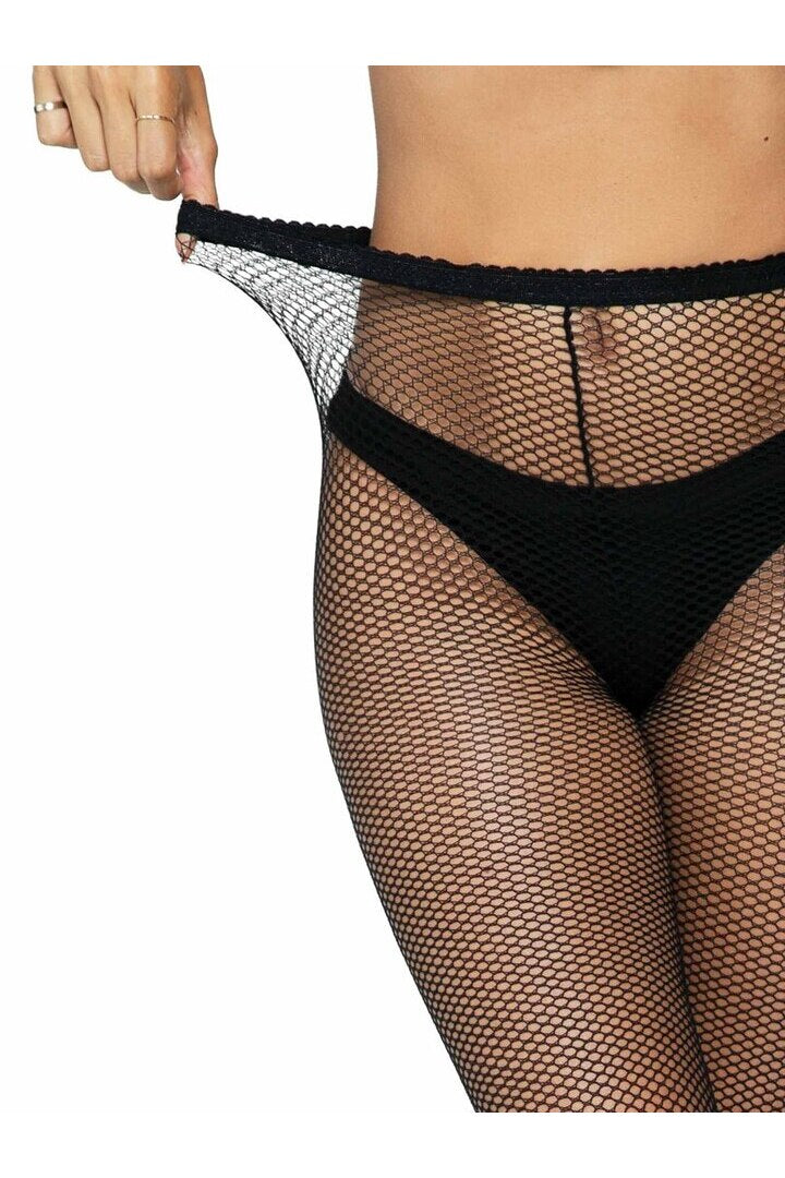 Leg Avenue Callie Fishnet Tights with Backseam in One Size 2