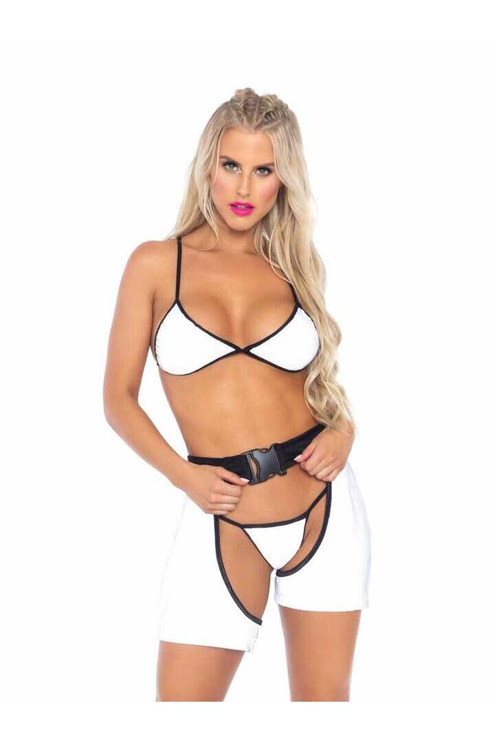 Leg Avenue Came to Party Reflective Bikini Set in Silver 2