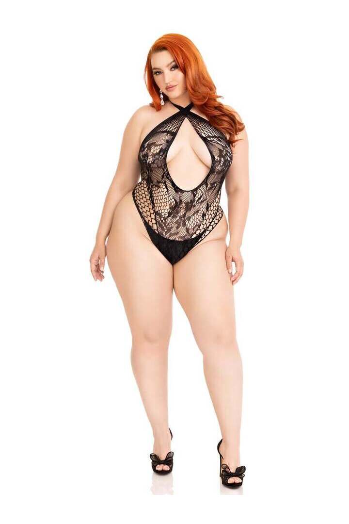 Leg Avenue Can't Say No Plus Lace Teddy in 1X/2X 3