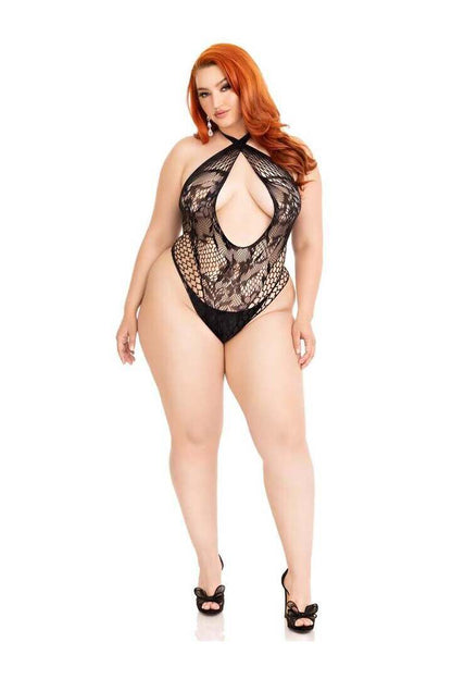 Leg Avenue Can't Say No Plus Lace Teddy in 1X/2X 3