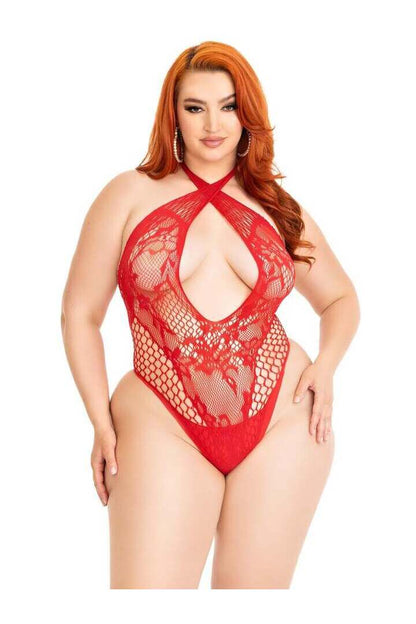Leg Avenue Can't Say No Plus Lace Teddy in 1X/2X 5