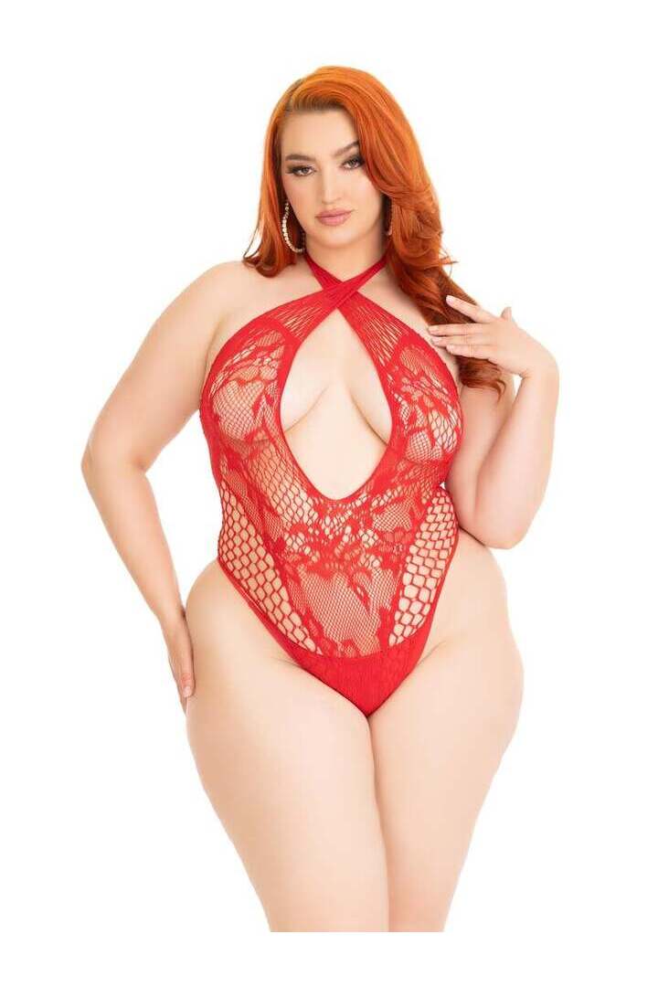 Leg Avenue Can't Say No Plus Lace Teddy in 1X/2X 7