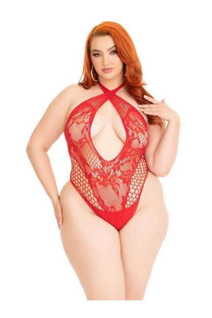 Leg Avenue Can't Say No Plus Lace Teddy in 1X/2X 7