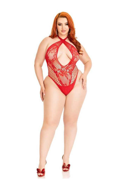 Leg Avenue Can't Say No Plus Lace Teddy in 1X/2X 8