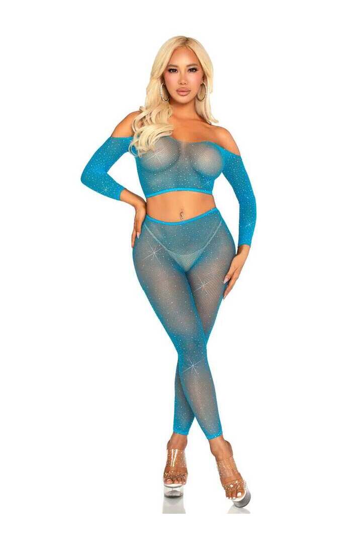 Leg Avenue Captivating Crush Crop Top and Leggings Set in One Size 10
