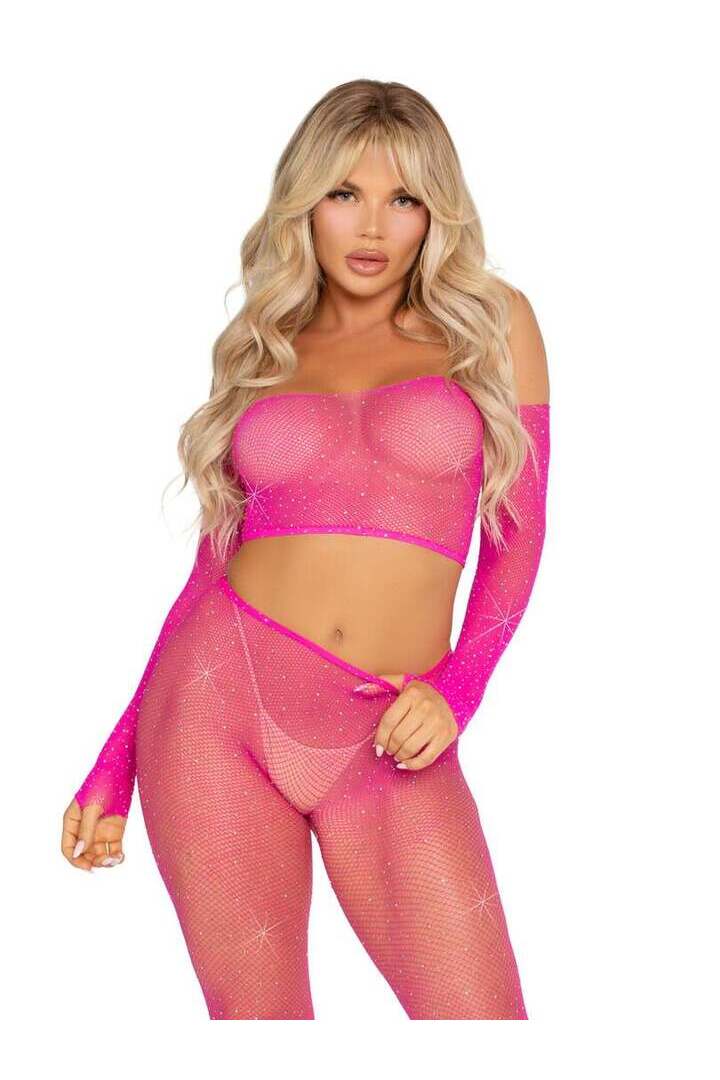 Leg Avenue Captivating Crush Crop Top and Leggings Set in One Size 12