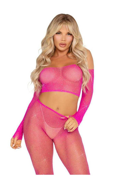 Leg Avenue Captivating Crush Crop Top and Leggings Set in One Size 12