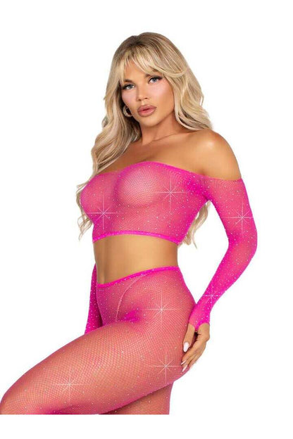 Leg Avenue Captivating Crush Crop Top and Leggings Set in One Size 14