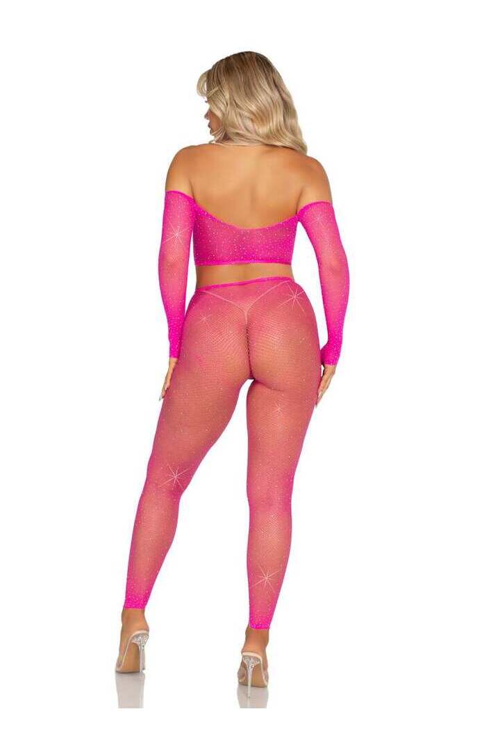 Leg Avenue Captivating Crush Crop Top and Leggings Set in One Size 16