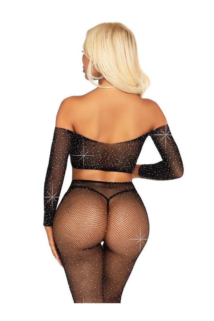 Leg Avenue Captivating Crush Crop Top and Leggings Set in One Size 3