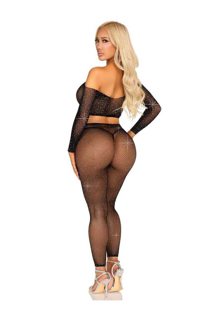 Leg Avenue Captivating Crush Crop Top and Leggings Set in One Size 5