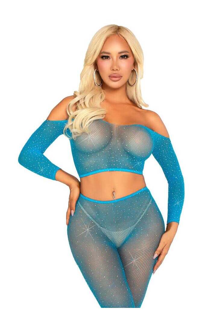 Leg Avenue Captivating Crush Crop Top and Leggings Set in One Size 6