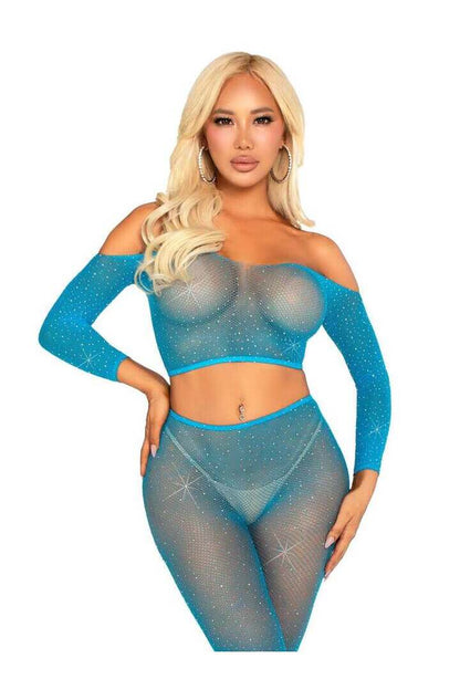 Leg Avenue Captivating Crush Crop Top and Leggings Set in One Size 6