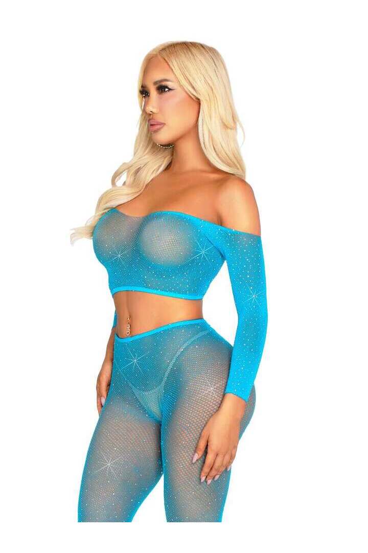 Leg Avenue Captivating Crush Crop Top and Leggings Set in One Size 9