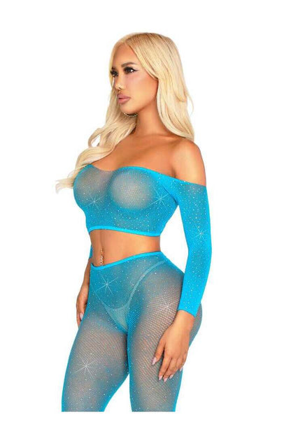 Leg Avenue Captivating Crush Crop Top and Leggings Set in One Size 9
