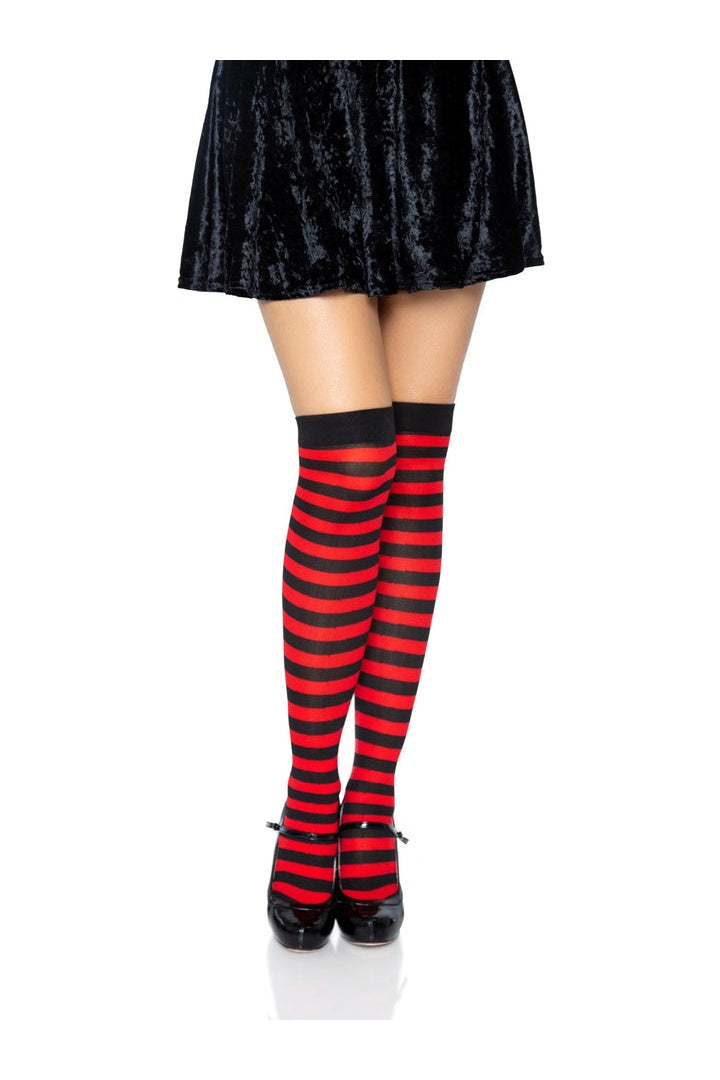 Leg Avenue Cari Striped Stockings in One Size  2